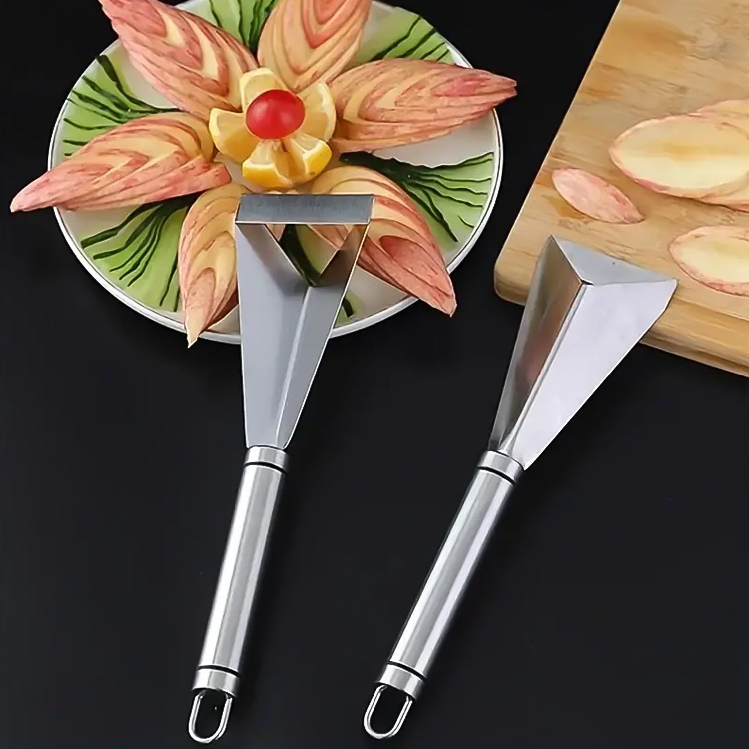 V-Shaped Channel Knife for Creative Food Presentation V-Shaped Channel Knife for Creative Food Presentation